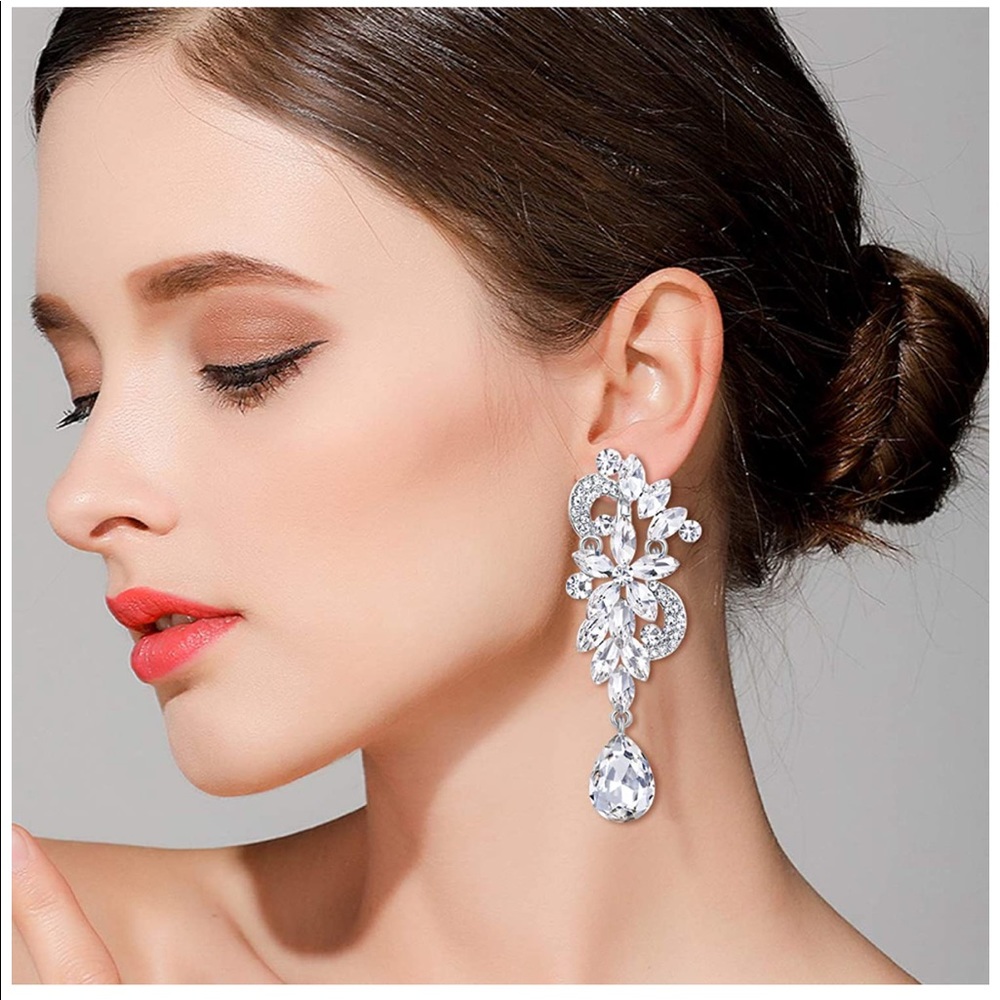 Clip On Rhinestone Earrings